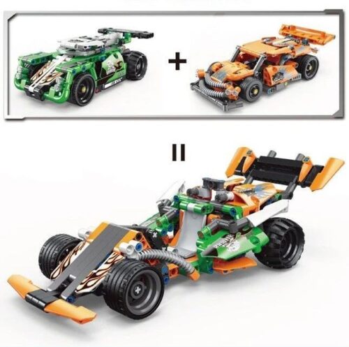 bộ lắp ráp Xe Đua Technic Hợp Thể TGL T1005 cho bé trai 6 tuổi, 2 xe có thể kết hợp thành 1 siêu xe lớn, giá rẻ.
