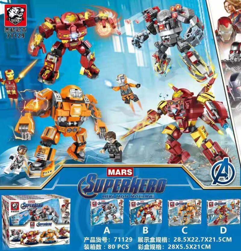 Bộ lắp ghép Giáp chống Hulk Iron Man Tiger 71129 chất lượng cao cho bé trai 6 tuổi, giá tốt