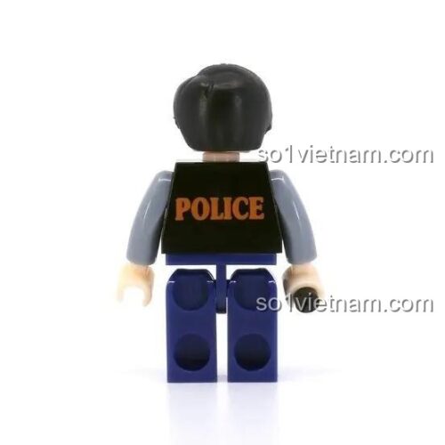 Mặt lưng minifigure Tiny ATBFS009 Trương Đại Dũng với chữ POLICE, figure cảnh sát chất lượng cao