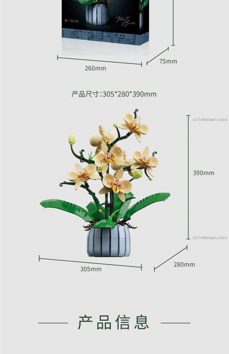 Chi tiết tinh xảo của mô hình Lan Hồ Điệp Thanh Nhã TOP TOY TC1101