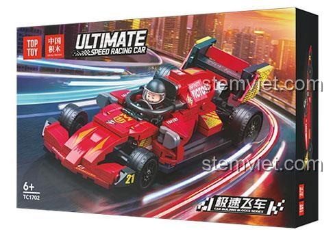 Hộp đồ chơi lắp ghép TOP TOY TC1702 Xe đua Công thức 1, món quà hấp dẫn cho bé trai.