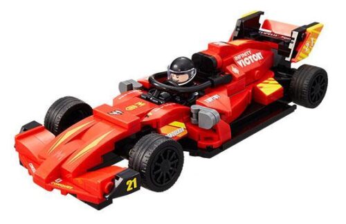 Mô hình xe đua F1 TOP TOY TC1702 màu đỏ chi tiết, đồ chơi lắp ráp cho bé trai 6 tuổi, giá rẻ.