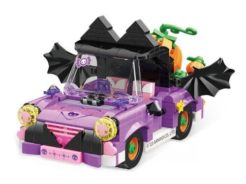 Hộp sản phẩm đồ chơi xếp hình TOP TOY TC1709, mô hình Xe hơi Halloween của Kuromi, quà tặng lý tưởng cho bé gái.