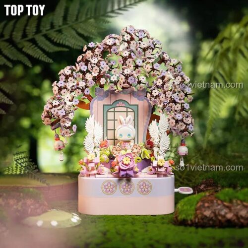 Mô hình hoàn thiện đồ chơi mô hình Cây hoa anh đào lắp ráp TOP TOY 1807, món quà sáng tạo cho con gái.