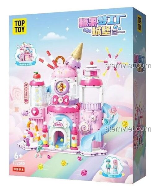 Hình ảnh hộp sản phẩm đồ chơi mô hình TOP TOY TC2040 Lâu Đài Kẹo Ngọt, món quà lý tưởng cho bé gái.