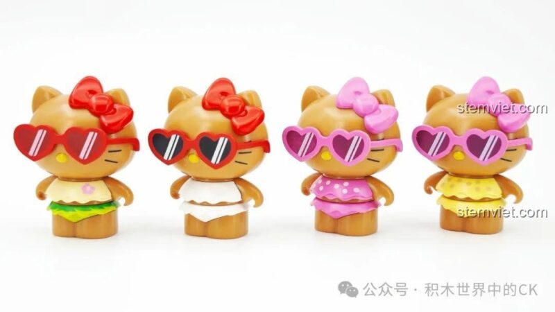 Mô hình Hello Kitty Tắm Nắng TC2322 hoàn chỉnh, góc nhìn tổng thể cảnh bãi biển