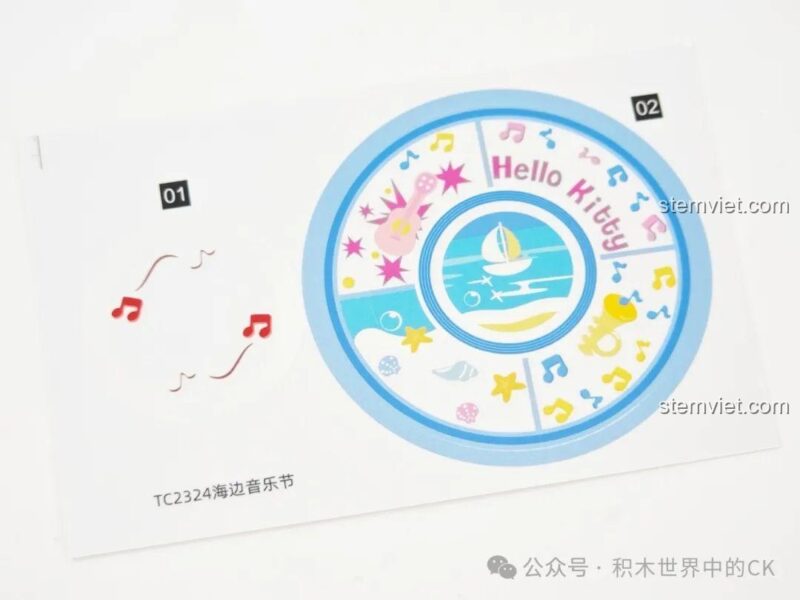 Mô hình Hello Kitty Lễ Hội Âm Nhạc TC2324 sau khi lắp ráp hoàn chỉnh.