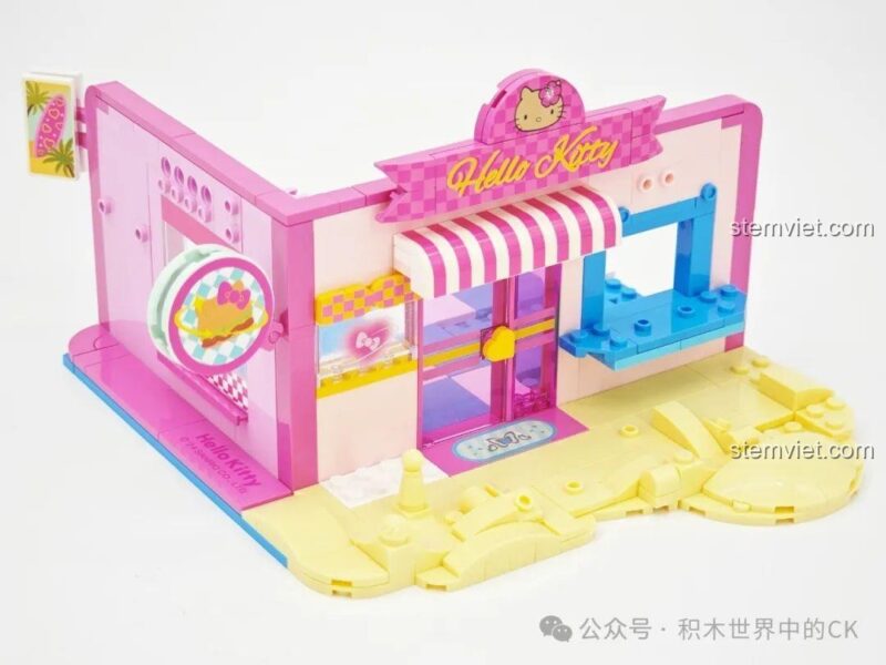 Đồ chơi mô hình Hello Kitty TC2325, Hello Kitty lướt sóng mùa hè với cá heo và phao bơi, món quà giá tốt cho bé gái 8 tuổi