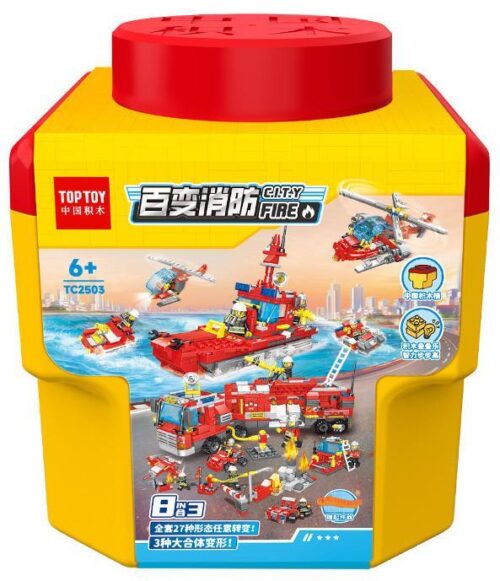 Bộ lắp ghép cứu hỏa đa năng TOP TOY TC2503, đồ chơi lắp ráp xe cứu hỏa cho bé trai 6 tuổi, giá tốt