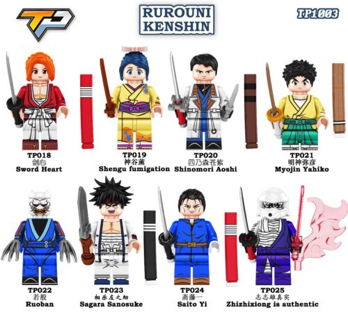 Bộ 8 Minifigures Lãng Khách Kenshin TP1003 chất lượng cao, đồ chơi mô hình nhân vật anime cho bé trai 8 tuổi, giá tốt.