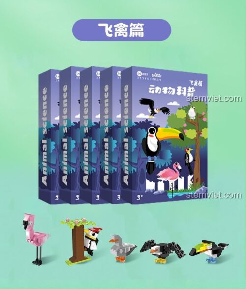Hộp bộ lắp ghép Tudao TD-DWKPFQ1H. Hộp sản phẩm chất lượng cao, đáng tiền cho bé 3 tuổi, giúp bé khám phá Động vật chim.