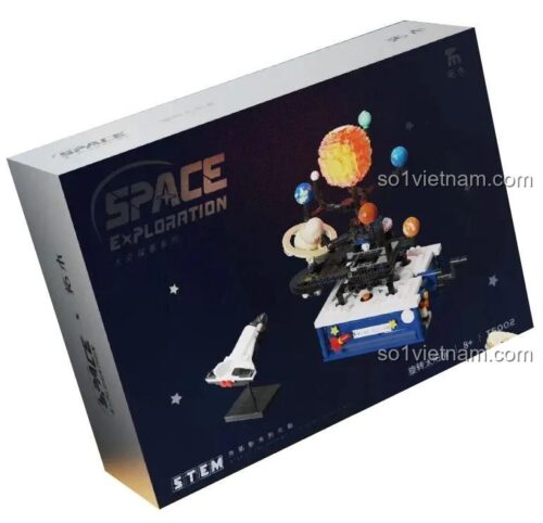 Hộp đồ chơi giáo dục T5002 Hệ Mặt Trời Xoay Tuomu, mô hình thiên văn cho trẻ 8 tuổi phát triển tư duy.