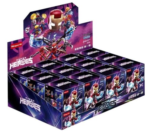 Bộ lắp ghép Siêu Anh Hùng Wangao 588001, hộp display 12 nhân vật, đồ chơi lắp ráp cho bé trai 6 tuổi, giá tốt