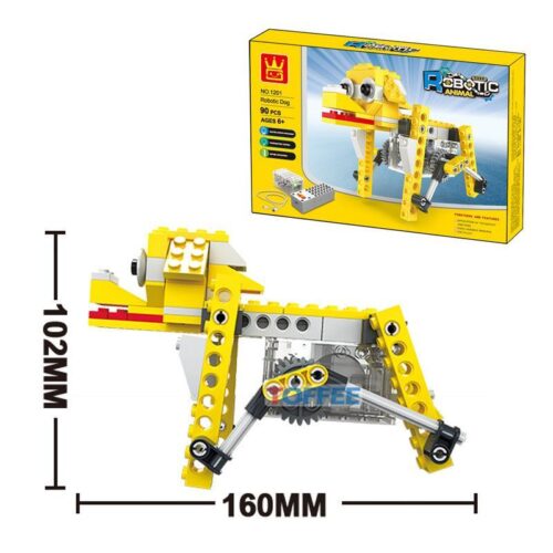 Bộ đồ chơi Chó Robot WANGE 1201 90 mảnh ghép, mô hình chó cơ khí có động cơ, phù hợp bé trai 6 tuổi, giá tốt
