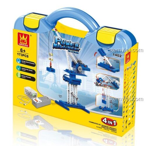 Mô hình cần cẩu Technic từ bộ lắp ghép WANGE 1402, đồ chơi sáng tạo cho bé trai 6 tuổi, giá tốt.