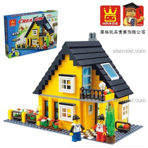 Hộp đồ chơi xếp hình WANGE 32052 Biệt thự CityInn, gồm 458 mảnh ghép, món quà sáng tạo cho con gái.