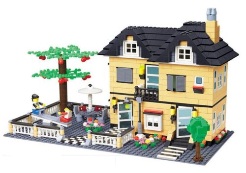 Bộ lắp ráp Biệt thự hạng sang WANGE 34053 CityInn với sân vườn và 2 minifigures, đồ chơi xếp hình cho bé gái 6 tuổi giá rẻ.
