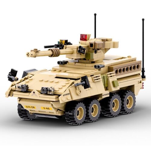 Bộ lắp ráp Xe Bọc Thép Pháo Tự Hành M1128 Stryker WANGE 3513, mô hình quân sự chi tiết cho bé trai 6 tuổi, giá rẻ.