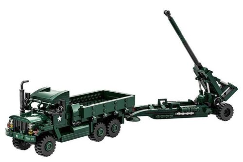 Bộ đồ chơi WANGE 4510 Xe Tải Quân Sự M35a2 và Pháo Lựu M198 chất lượng cao, mô hình 2 trong 1 chi tiết chân thực, phù hợp bé trai 6 tuổi, giá tốt.