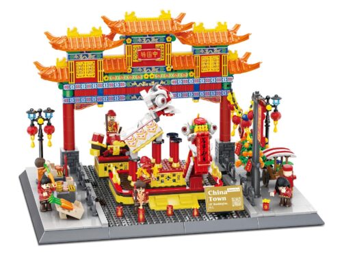 Bộ lắp ghép WANGE 5234 Khu Phố Tàu Chinatown hoàn chỉnh, tái hiện kiến trúc tinh xảo và lễ hội múa lân sôi động, đồ chơi giáo dục cho bé trai và bé gái 6 tuổi, giá tốt.