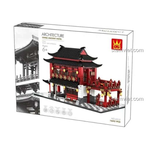 Mô hình Khách sạn cổ phong Trung Hoa WANGE 6312 đã lắp ráp, đồ chơi xây dựng kiến trúc tinh xảo, phù hợp bé trai và bé gái 6 tuổi.