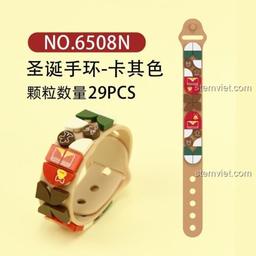 Chi tiết đồ chơi sáng tạo 6508N, vòng tay Noel màu khaki với 29 chi tiết cho bé gái 6 tuổi. Giá rẻ, chất lượng tốt.
