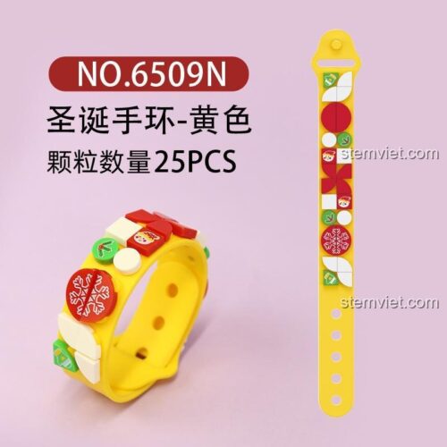 Vòng tay Noel WANGE 6509N màu vàng chủ đề người tuyết với 25 chi tiết cho bé gái 6 tuổi.