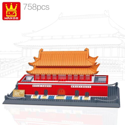 Mô hình lắp ráp WANGE 8016 Thiên An Môn Bắc Kinh với 758 mảnh ghép, một bộ đồ chơi xây dựng kiến trúc cổ Trung Hoa dành cho bé trai 6 tuổi.