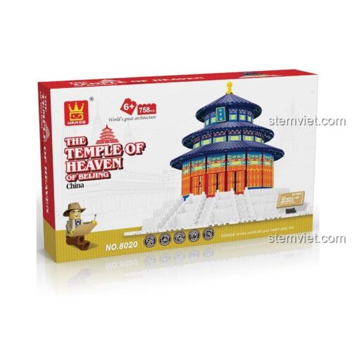 Hộp đồ chơi mô hình WANGE 8020 Thiên Đàn Bắc Kinh với 758 mảnh ghép, món quà ý nghĩa cho bé.