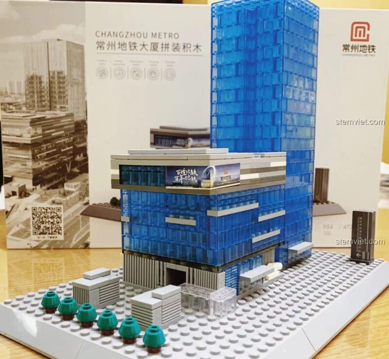 Hộp bộ xếp hình Tòa nhà Metro Trường Châu Wange 954, đồ chơi xây dựng kiến trúc tinh xảo, quà tặng giá tốt cho bé trai 8 tuổi.