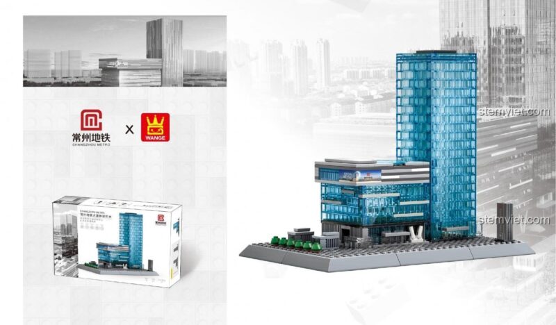 Mô hình kiến trúc Ga Tàu điện ngầm Trường Châu Wange 954 và hộp sản phẩm, bộ lắp ghép chất lượng cao, giá tiết kiệm cho bé trai 8 tuổi.