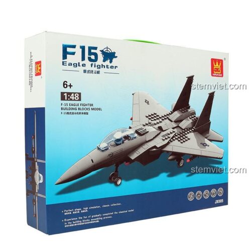 Mô hình đồ chơi lắp ráp máy bay chiến đấu F-15 Eagle WANGE JX005 tỉ lệ 1:48 cho bé trai 6 tuổi giá rẻ.