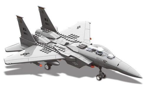 Hộp bộ xếp hình WANGE JX005 Máy bay F-15, đồ chơi mô hình tiêm kích F-15 Eagle cho con trai.