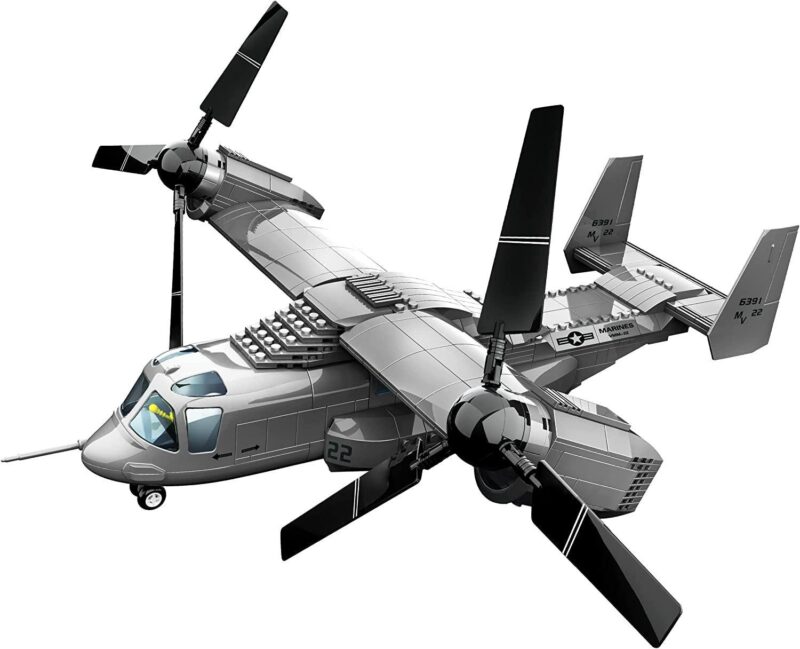 Bộ lắp ráp máy bay V-22 Osprey WANGE JX006 tỉ lệ 1:44, đồ chơi mô hình quân sự cho bé trai 6 tuổi giá rẻ.