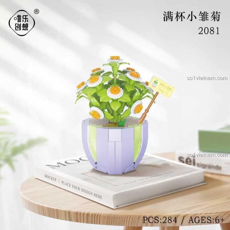 đồ chơi lắp ghép Weile Chuangxiang 2081 Mô hình Cúc Họa Mi chất lượng cao cho bé gái 6 tuổi