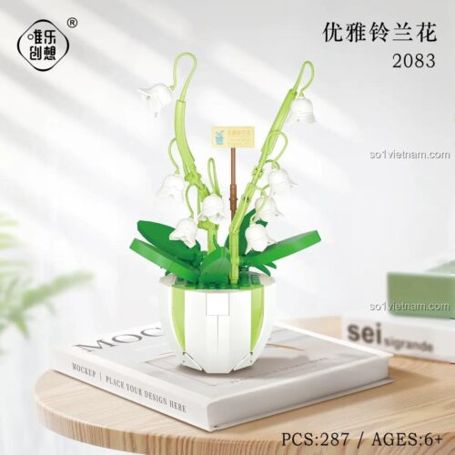 Đồ chơi mô hình Weile Chuangxiang 2083 Chậu hoa Linh Lan, 287 chi tiết, phát triển sáng tạo cho bé gái 6 tuổi, giá rẻ.