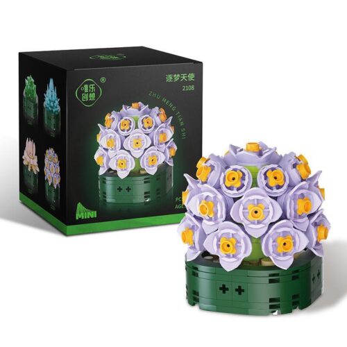 bộ lắp ghép Chậu cây mọng nước Weile Chuangxiang 2108, mô hình cây cảnh trang trí nhà cửa, quà tặng độc đáo cho con gái 6 tuổi, giá tốt.