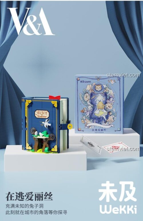 Hộp bộ xếp hình Wekki 506172 Sách truyện Alice ở xứ sở thần tiên, đồ chơi mô hình chất lượng cao cấp, giá tiết kiệm cho bé gái 6 tuổi.