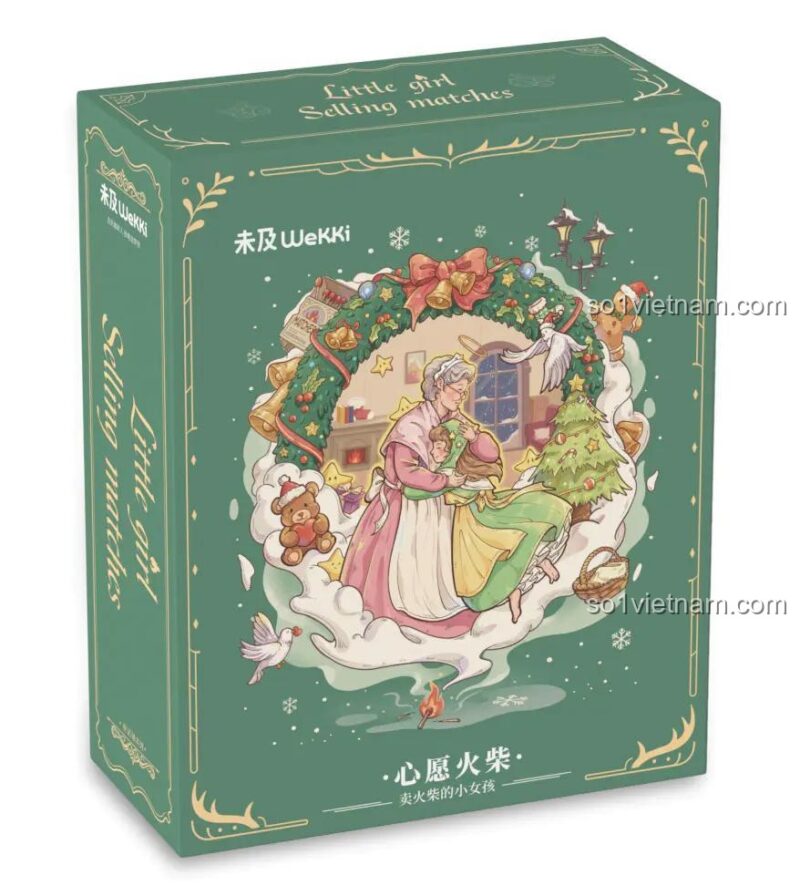 Bộ xếp hình Wekki 506184 Cô Bé Bán Diêm và hộp, thiết kế sách pop-up độc đáo, giá tốt.