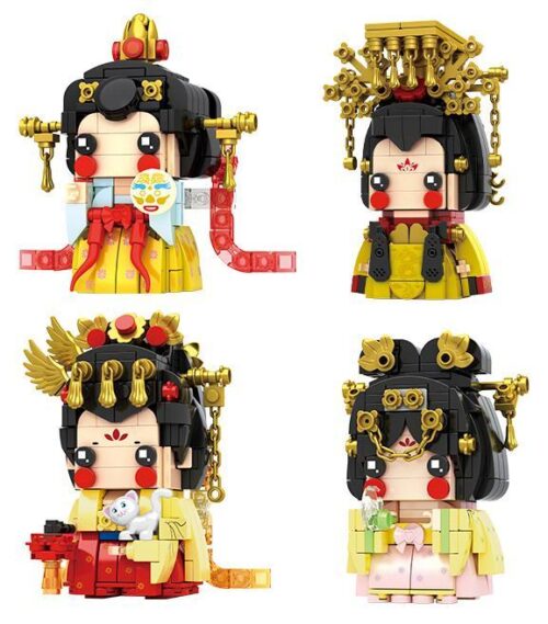 Bộ đồ chơi Công chúa Đại Đường Wekki 516033 với 4 nhân vật hoàng gia, chi tiết mạ vàng, đế phát sáng, phù hợp bé gái 6 tuổi, giá tốt.