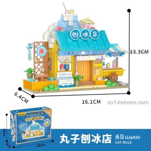 Bộ lắp ghép Tiệm Bingsu Chibi Maruko Chan Wekki 516404 Kích thước