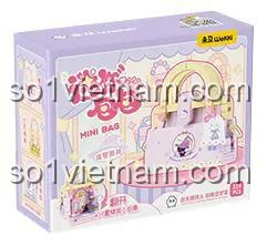 Hình ảnh hộp sản phẩm đồ chơi lắp ráp Wekki 516910, mô hình Túi xách lắp ráp chủ đề Tarot. Hộp màu tím pastel xinh xắn, phù hợp làm quà tặng cho bé gái.