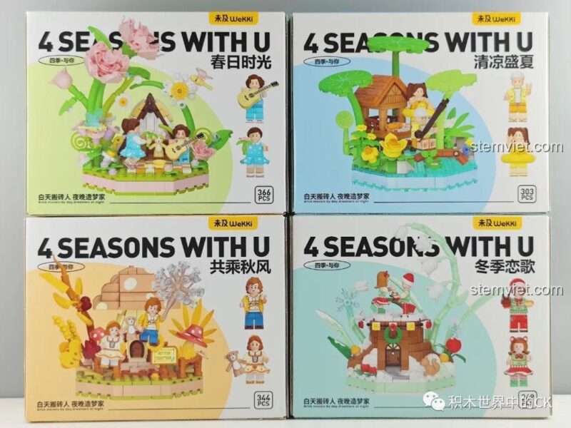 Hộp của bộ sưu tập 4 mùa Wekki, với 303 chi tiết cho bộ đồ chơi Wekki 516153 mùa hè.