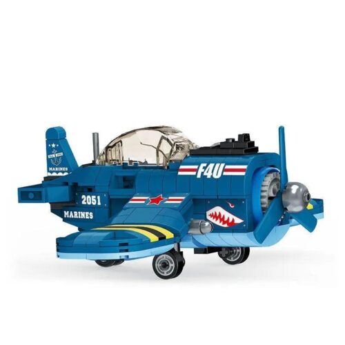 Bộ lắp ghép Wele Chuangxiang 20514 Máy bay chiến đấu F4U màu xanh dương, mô hình Q-version độc đáo, phù hợp bé trai 6 tuổi, giá tốt.