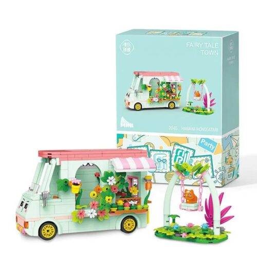 bộ lắp ghép Xe Bán Hoa Cổ Tích Wele Creative 2046, đồ chơi mô hình Xe Tải Hoa Đồ Chơi, bộ xếp hình Xe Hoa Mini, cho bé gái 6 tuổi, giá tốt