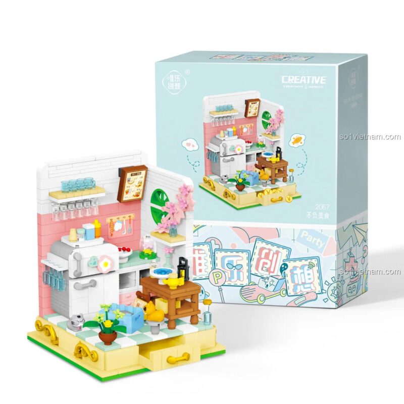 Đồ chơi mô hình Bếp Cổ Tích Wele Creative 2067, hộp sản phẩm có ngăn kéo ẩn độc đáo, quà tặng bé gái 6 tuổi, giá tiết kiệm.