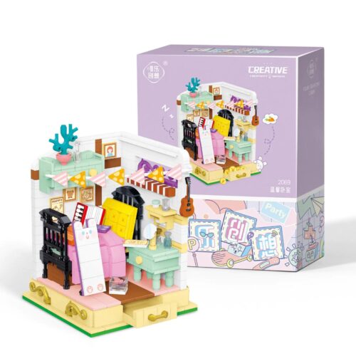 Bộ lắp ghép Phòng Ngủ Ấm Cúng Wele Creative 2069 giá tốt, đồ chơi mô hình Thị Trấn Cổ Tích cho bé gái 6 tuổi, chất lượng cao