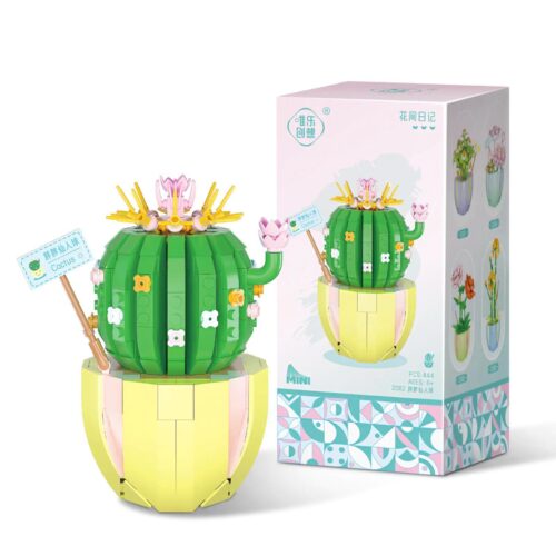 Bộ lắp ghép Wele Creative 2082 Mô Hình Xương Rồng Mập Mạp 444 chi tiết, sắc xanh tươi mát, giá tốt cho bé gái 6 tuổi