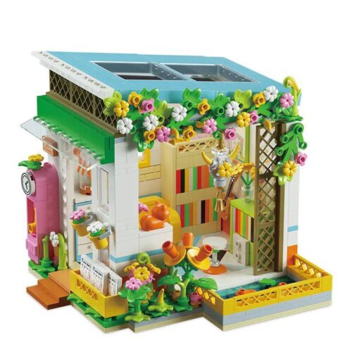 Bộ lắp ghép Ngôi nhà hoa Thị trấn cổ tích Welo Creative WL2034 618 mảnh ghép, đồ chơi lắp ráp cho con gái 14 tuổi, giá tốt, chi tiết tinh xảo
