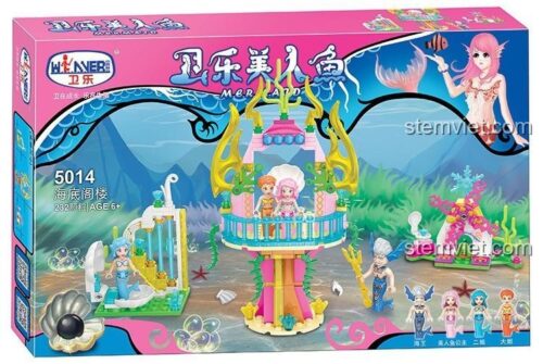 Bộ lắp ráp Gác xép dưới biển của Nàng Tiên Cá Winner 5014 với 4 minifigures, món quà tuyệt vời cho bé gái 6 tuổi.